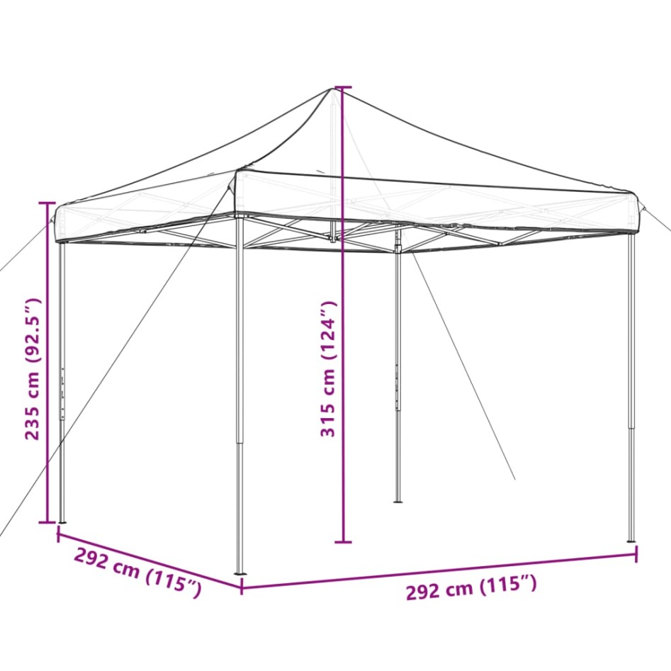 Tienda de fiesta plegable Pop-Up naranja 292x292x315