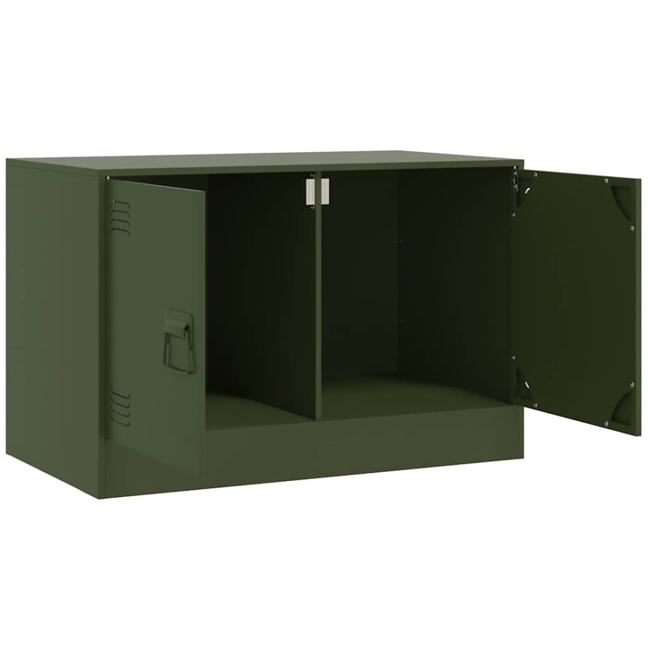 Muebles para TV 2 unidades acero verde oliva 67x39x44