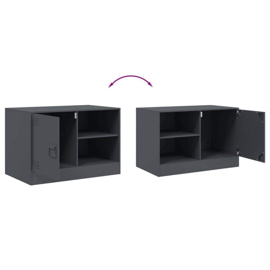 Muebles para TV 2 unidades acero gris antracita 67x39x44