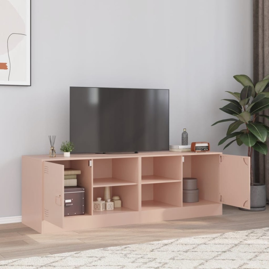 Muebles para TV 2 unidades acero rosa 67x39x44