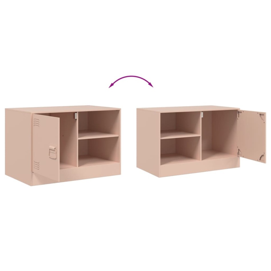 Muebles para TV 2 unidades acero rosa 67x39x44