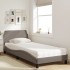 Cama con colchón tela gris taupe 80x200