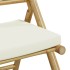 Sillas de bistró plegables con cojines 6 uds bambú blanco