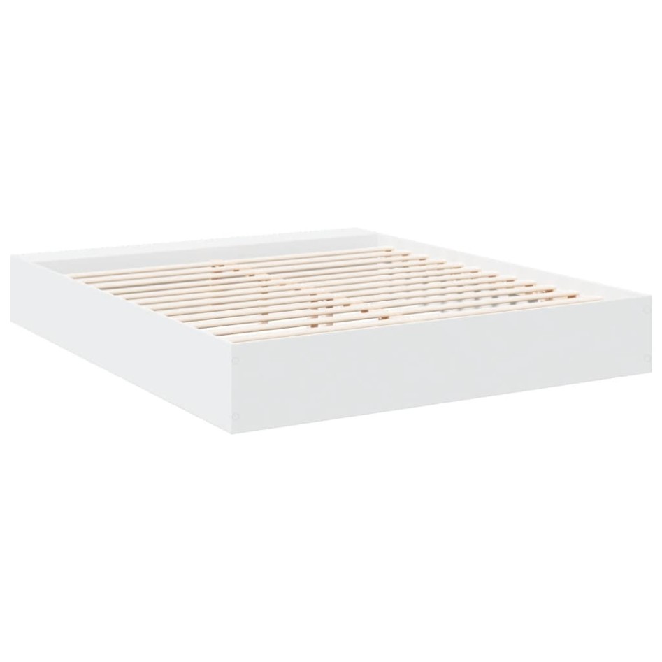 Estructura de cama madera de ingeniería blanca 200x200