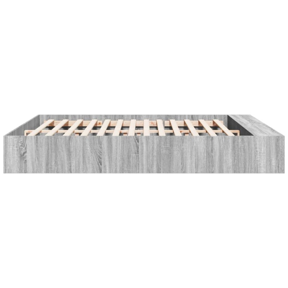 Estructura de cama madera de ingeniería gris Sonoma 180x200