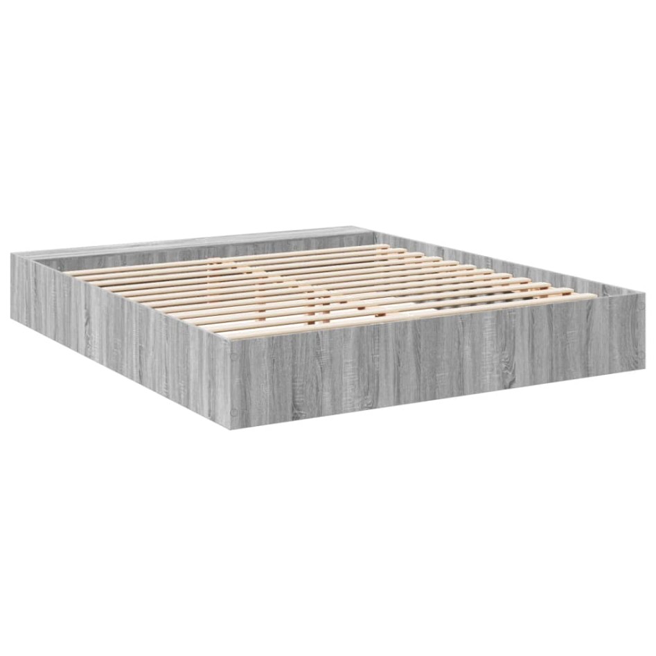 Estructura de cama madera de ingeniería gris Sonoma 180x200