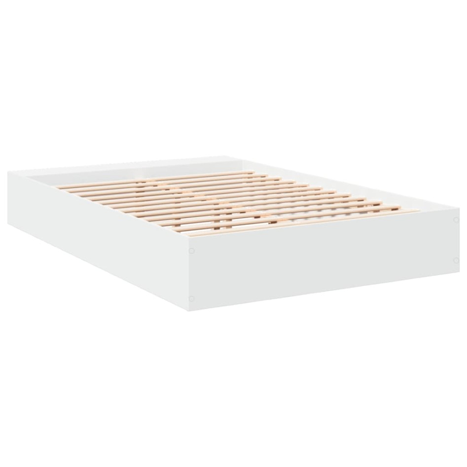 Estructura de cama madera de ingeniería blanca 150x200