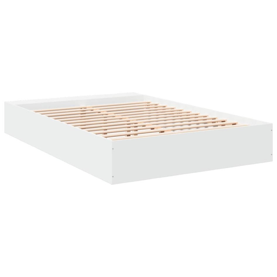Estructura de cama madera de ingeniería blanca 160x200
