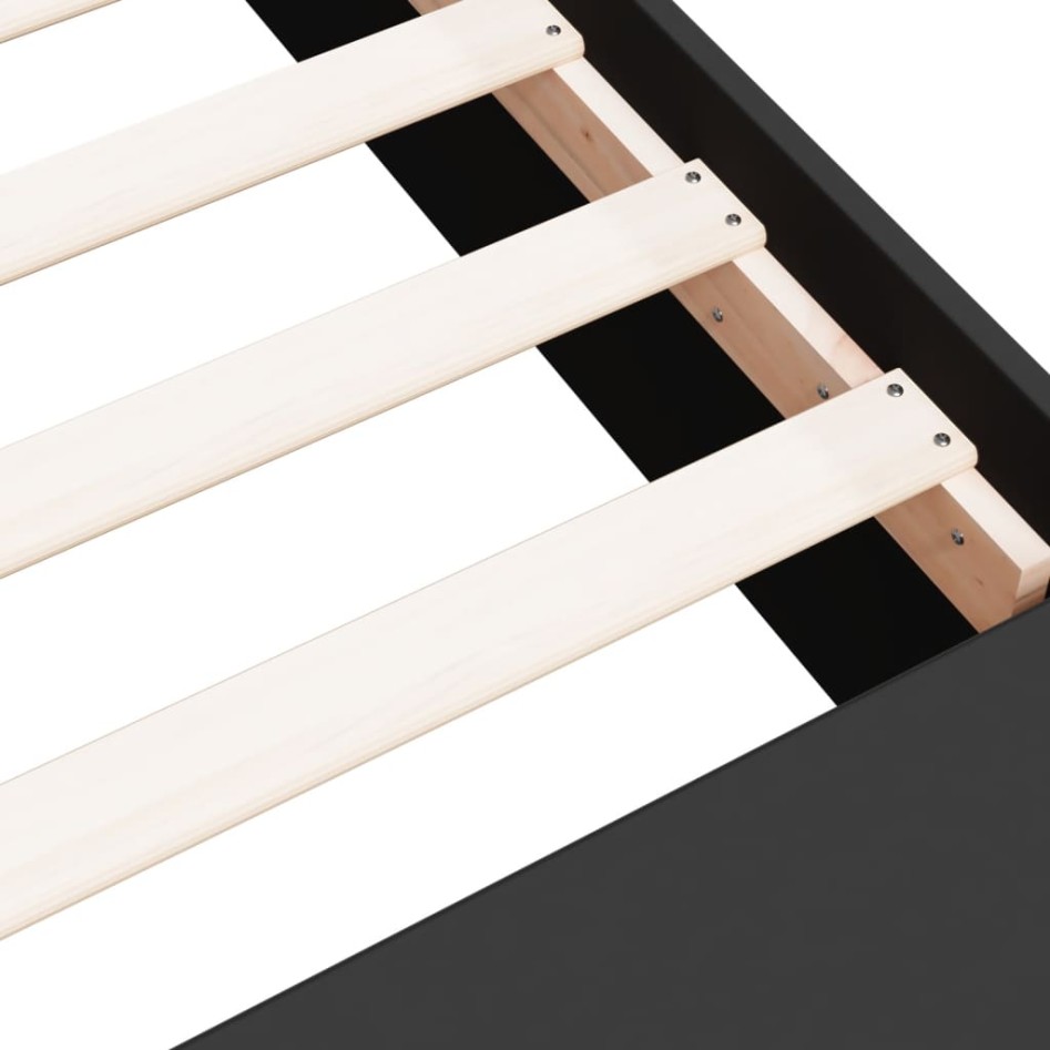 Estructura de cama madera de ingeniería negra 140x200