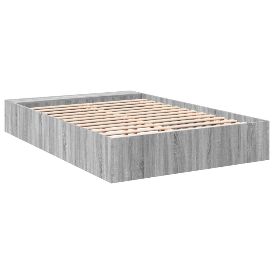 Estructura de cama madera de ingeniería gris Sonoma 135x190
