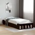 Estructura de cama madera de ingeniería negra 90x200