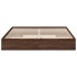 Cama con cajones madera ingeniería marrón roble 200x200