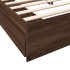 Cama con cajones madera ingeniería marrón roble 200x200