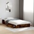Cama con cajones madera de ingeniería roble ahumado 100x200