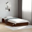 Cama con cajones madera de ingeniería marrón roble 100x200 cm