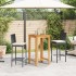 Mesa y taburetes de jardín 3 pzas madera acacia ratán PE