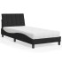 Cama con colchón terciopelo negro 80x200