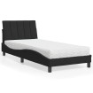 Cama con colchón terciopelo negro 80x200 cm