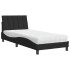 Cama con colchón terciopelo negro 80x200