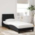Cama con colchón terciopelo negro 80x200