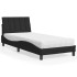 Cama con colchón terciopelo negro 90x190