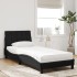 Cama con colchón terciopelo negro 90x190