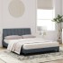 Cama con colchón terciopelo gris oscuro 120x200