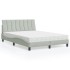 Cama con colchón terciopelo gris claro 140x200