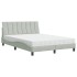 Cama con colchón terciopelo gris claro 140x200
