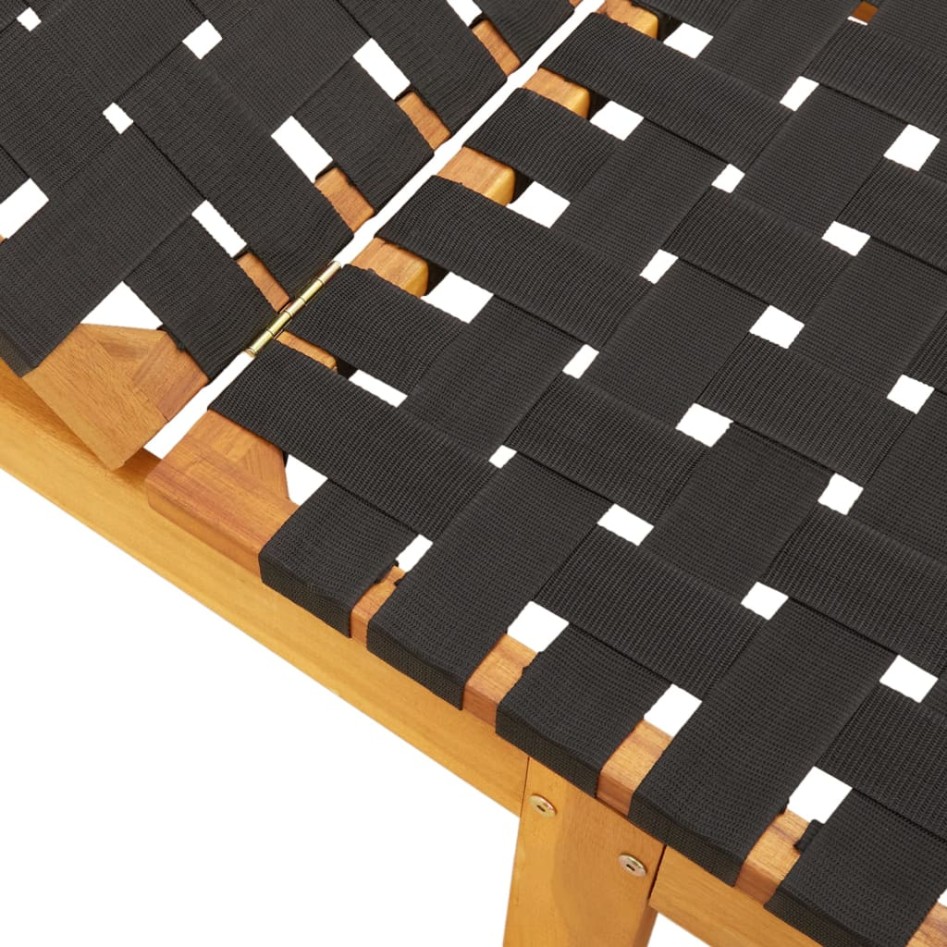 Tumbona de madera maciza de acacia y tela