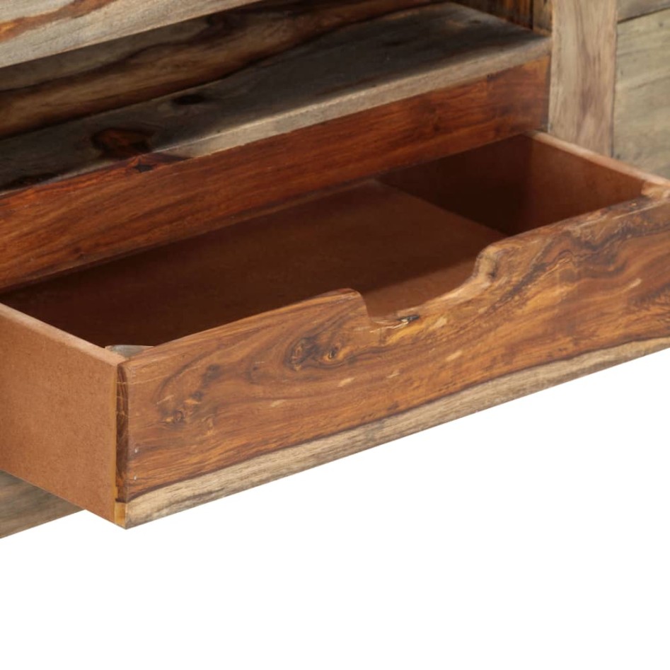 Aparador de madera maciza de sheesham gris 100x30x50
