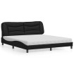 Cama con colchón cuero sintético negro 180x200 cm