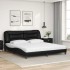 Cama con colchón cuero sintético negro 180x200