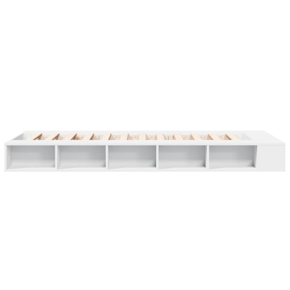 Estructura de cama madera de ingeniería blanca 75x190