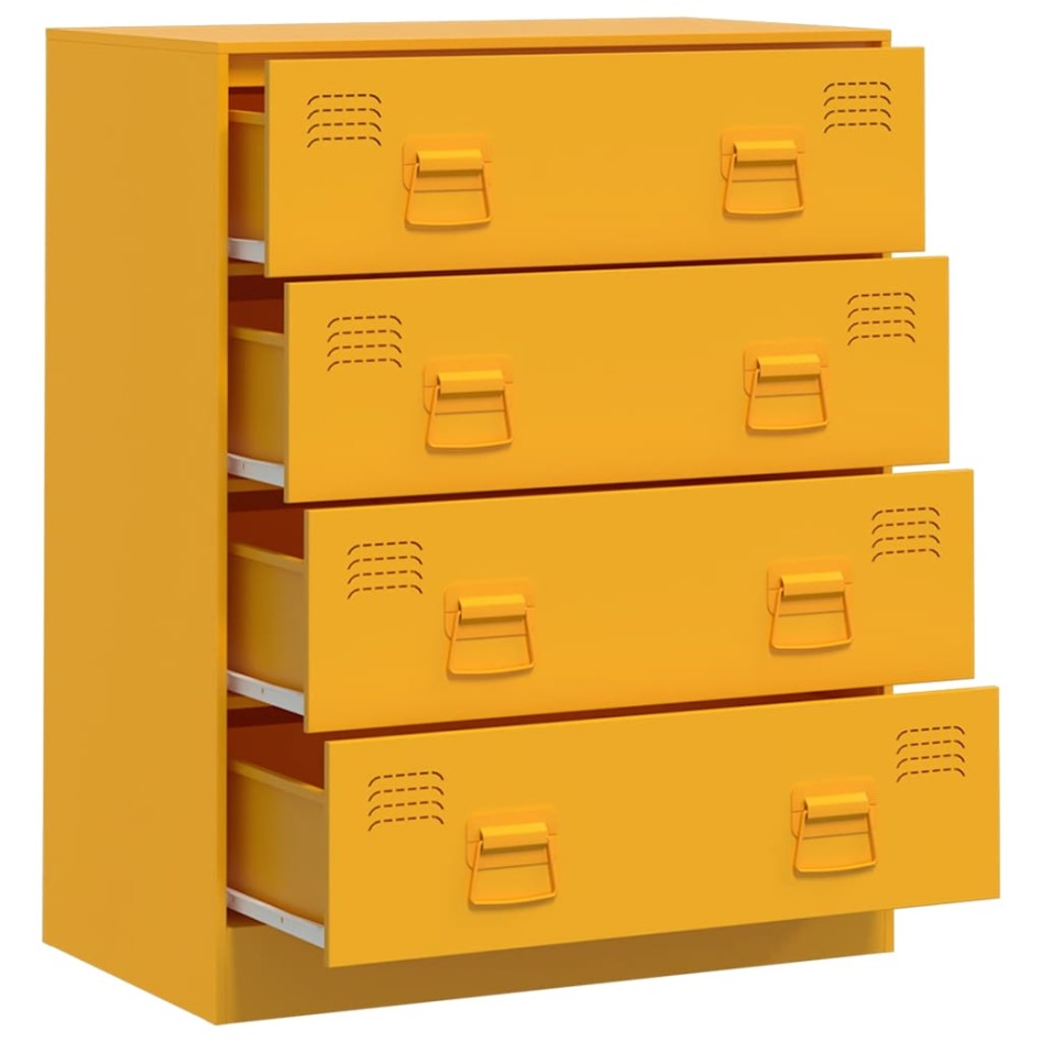 Aparador de acero amarillo mostaza 67x39x83