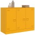 Aparador de acero amarillo mostaza 99x39x73