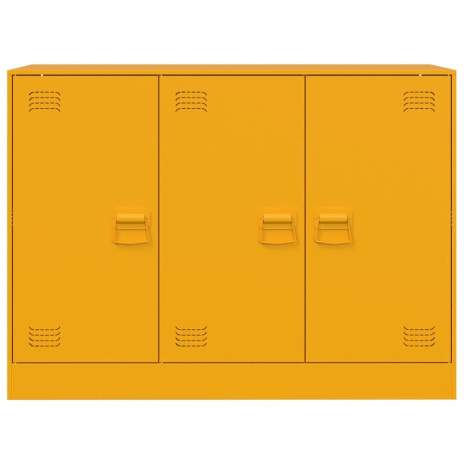 Aparador de acero amarillo mostaza 99x39x73