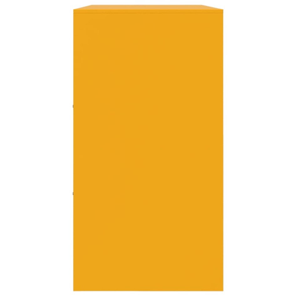 Aparador de acero amarillo mostaza 99x39x73