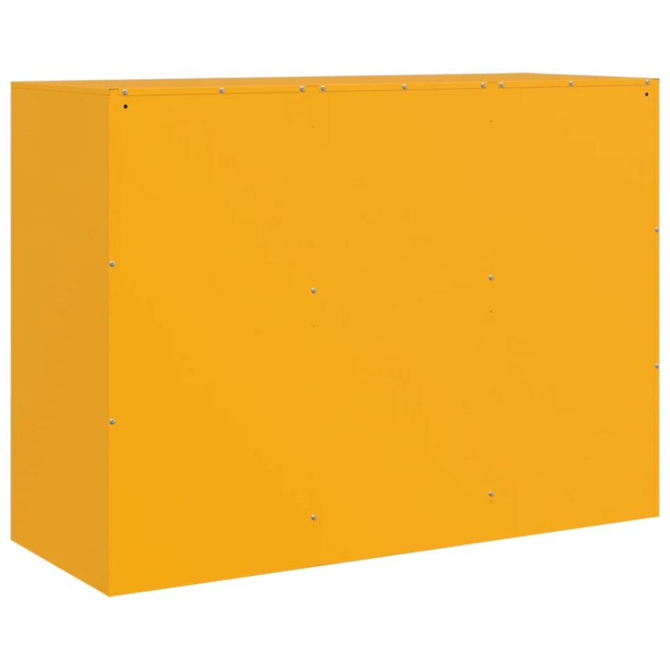 Aparador de acero amarillo mostaza 99x39x73