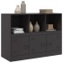Aparador de acero negro 99x39x73