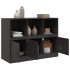 Aparador de acero negro 99x39x73