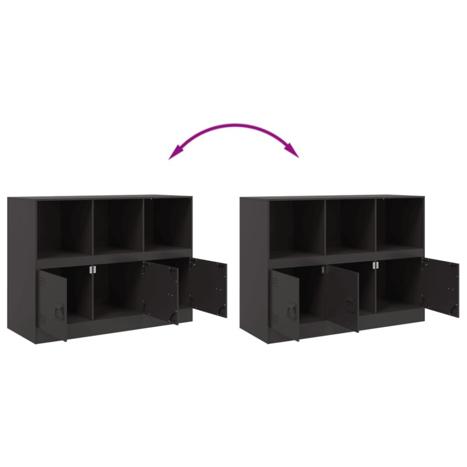 Aparador de acero negro 99x39x73