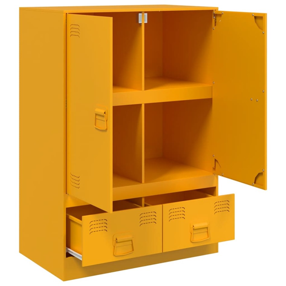 Aparador de acero amarillo mostaza 67x39x95