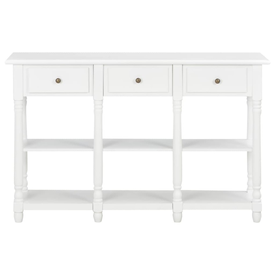 Mesa consola de MDF blanca 120x30x76