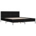 Estructura de cama madera de ingeniería y metal negro