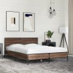 Estructura cama madera ingeniería metal marrón roble 140x200 cm