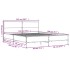 Estructura cama madera ingeniería metal marrón roble 140x200