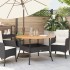 Mesa de jardín superficie madera acacia ratán negro Ø110x71