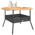 Mesa de jardín superficie madera acacia ratán negro Ø110x71