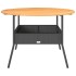 Mesa de jardín superficie madera acacia ratán negro Ø110x71